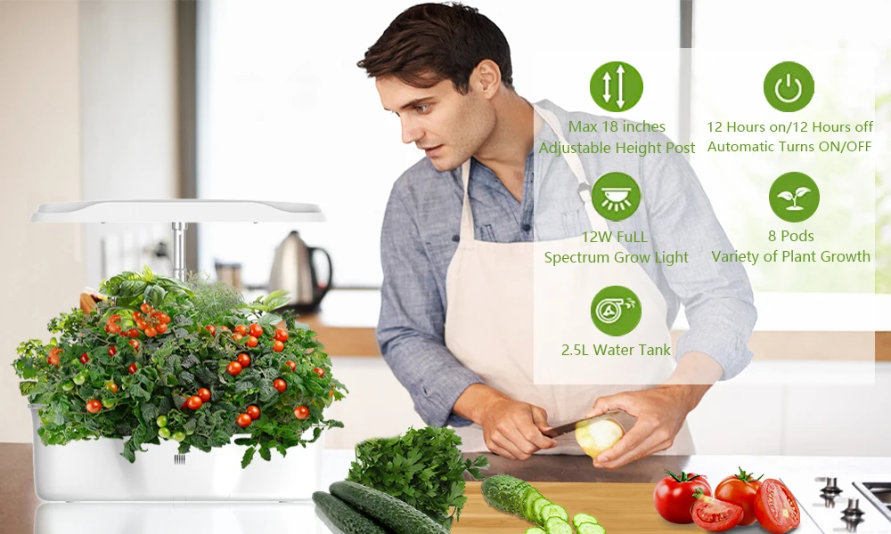 Grow Fresh Food Indoor All Year Round Without Soil 12 pods led grow light hydroponic system for growing equipment indoor