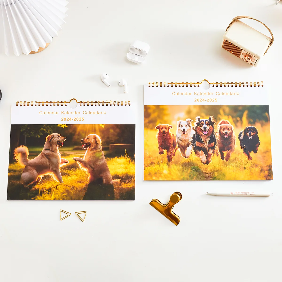 Custom 2024-2025 Schedule planner English German Spanish Wall calendar Monthly plan coil calendar Business supplies