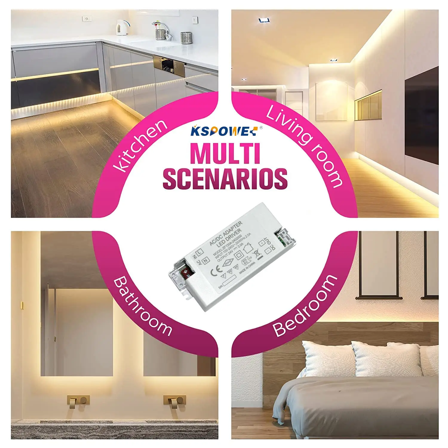 Ac 100-240v To Dc 12 Volt 2 Amp Power Supply Led Transformer 12v 2a Led Driver For Led Strip 24w Dc/ac Intelligent Powersupply