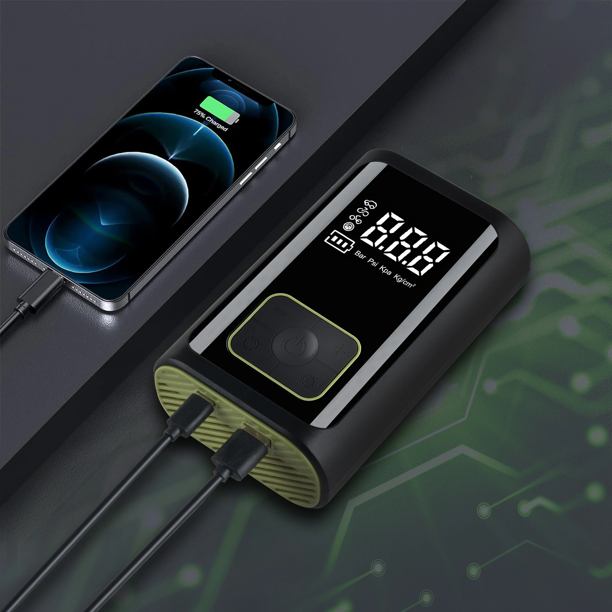 New Wireless car air pump compressor for car digital tire tyre inflators mini portable rechargeable battery cordless