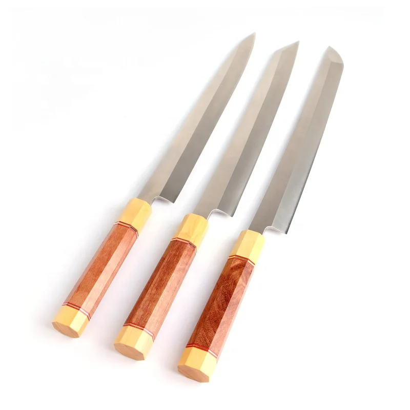 Professional 11 inch Chef Knife Ebony Wood Handle AUS-8 Steel Blade Wood handle Fish Sashimi Knife