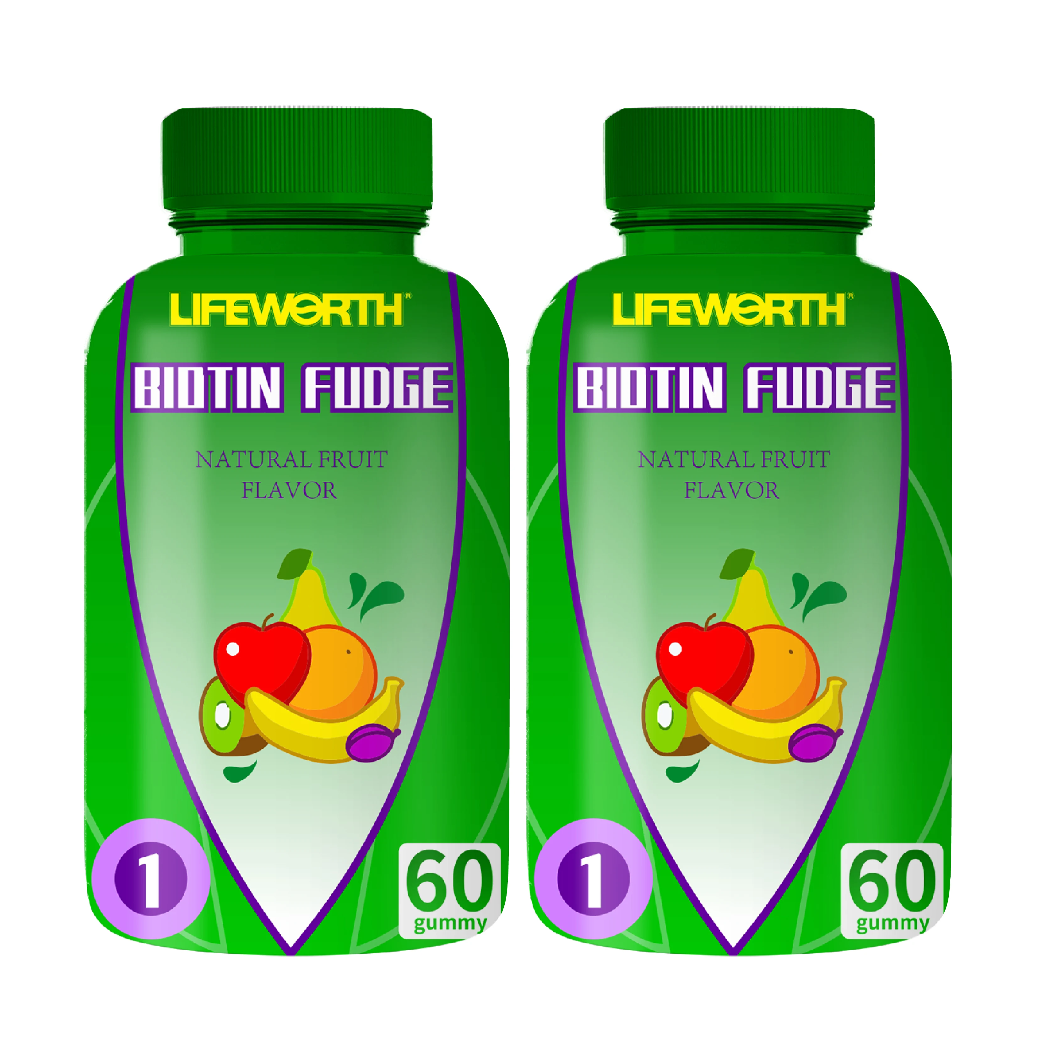 Lifeworth 5000 mcg&1000 mcg Biotin Supplement Hair Gummy Vitamins Rich in Nail and Skin Care for Adults