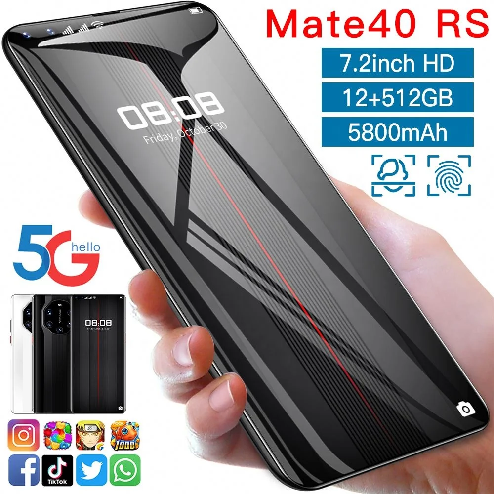 Смартфон Mate40 RS, 48 МП, 12 + 2022 ГБ, Android 512, 10,0 дюйма