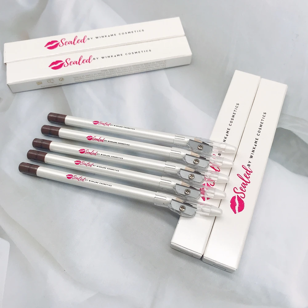 Hot selling lips de pene waterproof creamy lip liner with sharpener private label vegan lipliner pencil