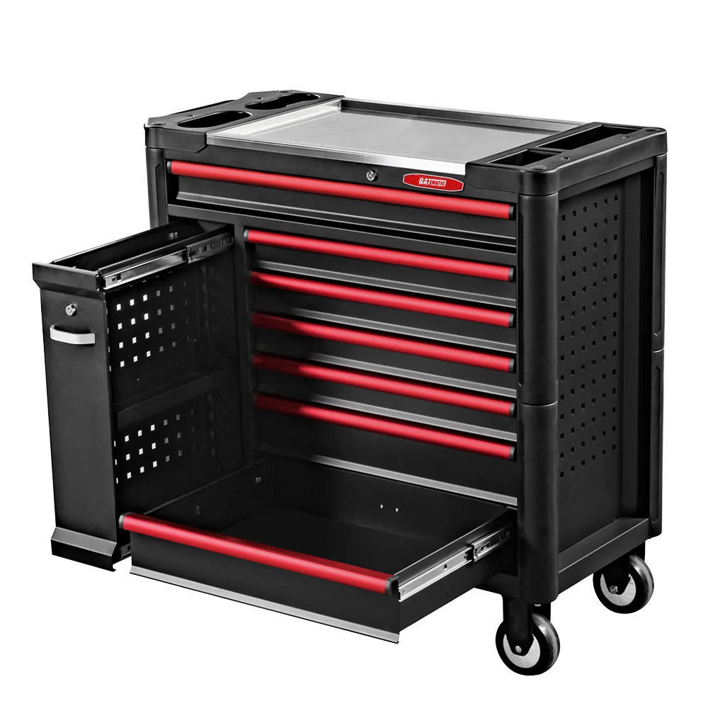 7 Drawers Rolling Mechanics Stainless Tool Set Storage Table Heavy Duty Aluminium Stainless Steel Tool Cabinet Auto Repair OBM