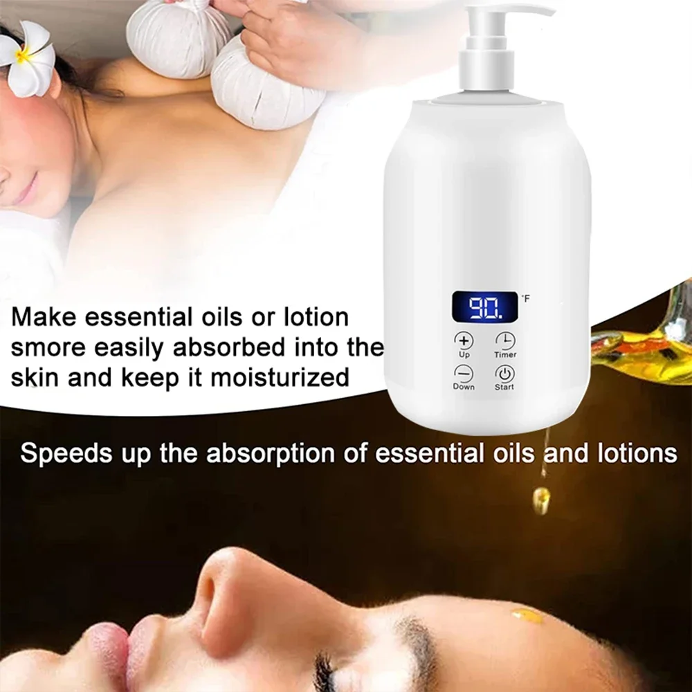 250ML Electric Massage Oil Warmer Digital Lotion Cream Heater With LED Display Bottle Dispenser For Home Pro Salon Spa Massage
