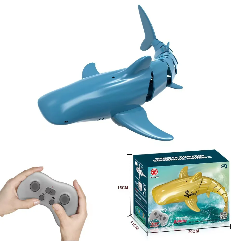 Zhiqu Toy RC Whale Shark Boat 2.4GHz Electric Animal Water Toy for Swimming Pool Lake Remote Control Fish Boat Battery Included