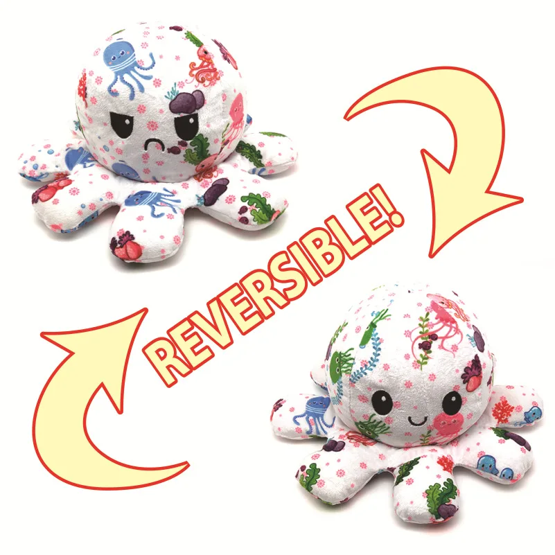 2021 Hot Selling New Cute Plushy Reversible Plush Funny Mini Unicorn Stuffed Emotion Toys Animal Flip Reversible