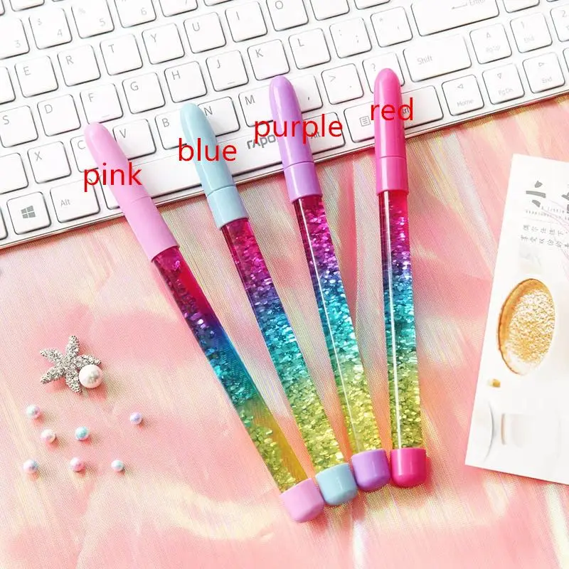 Novelty customized quicksand pen fairy magic floating liquid ballpoint pen magic wand pen for gift