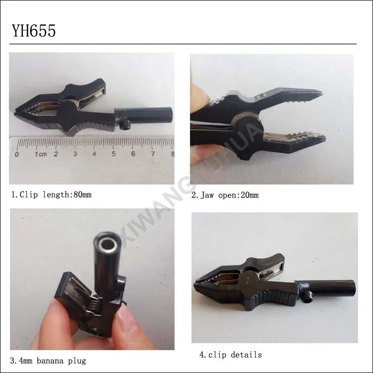 10A Compatible With 4mm Banana Plug Safety Battery Alligator Metal Clip
