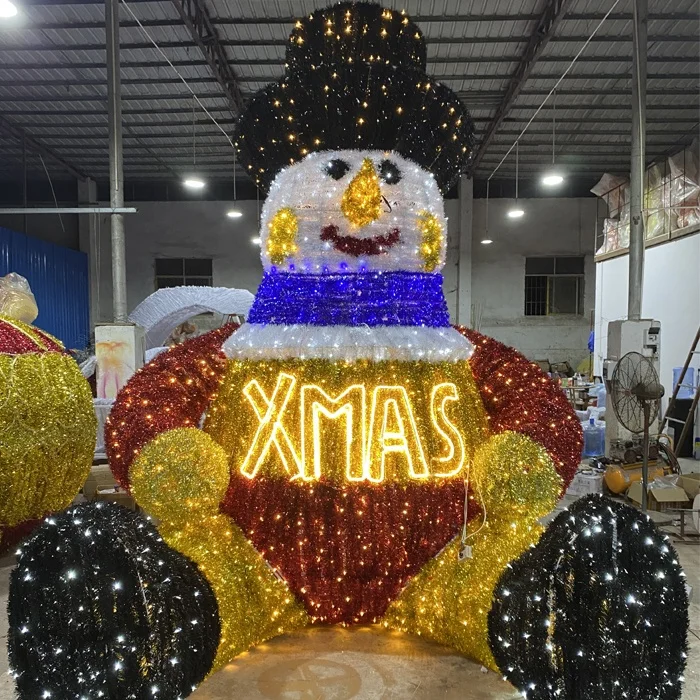 Outdoor Christmas Holiday Lighting Decoration 3D Giant Flashing LED  Christmas Snowman for Outdoor Holiday Decoration