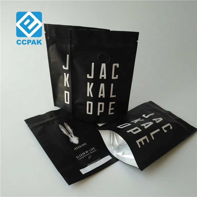8oz 12oz Doy pack aluminum foil Zip lock coffee beans packaging bag with degassing valve