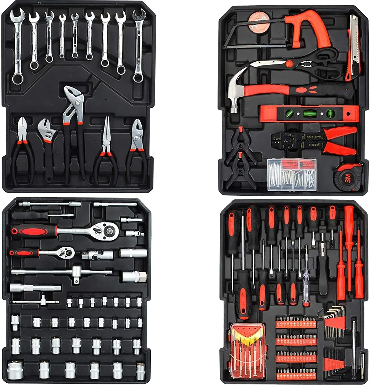House Repair Kit 799pcs professional Aluminum Trolley Case Mechanic Tool Set with Tool Belt