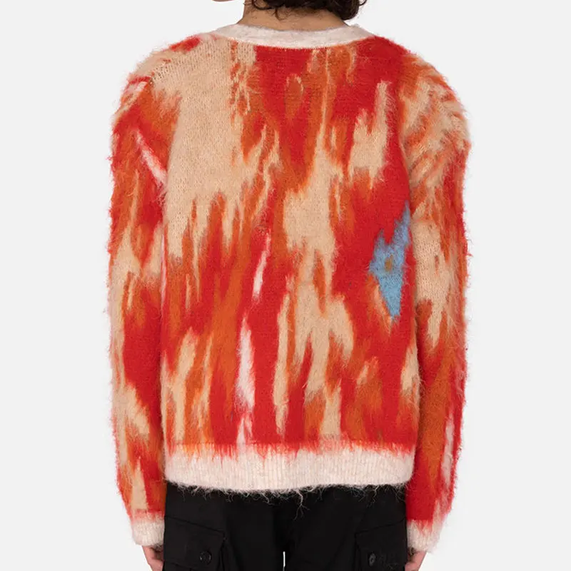 Winter Custom Furry knitwear Alpaca Wool Blend Jumper Winter Knitted Coat Men Warm Pullover Knitted Casual Wear Sweater