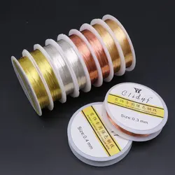 High Quality 0.2-1mm Jewelry Beading Wire Non Tarnish Silver Gold Copper Wire Jewelry Supplies Making Accessories