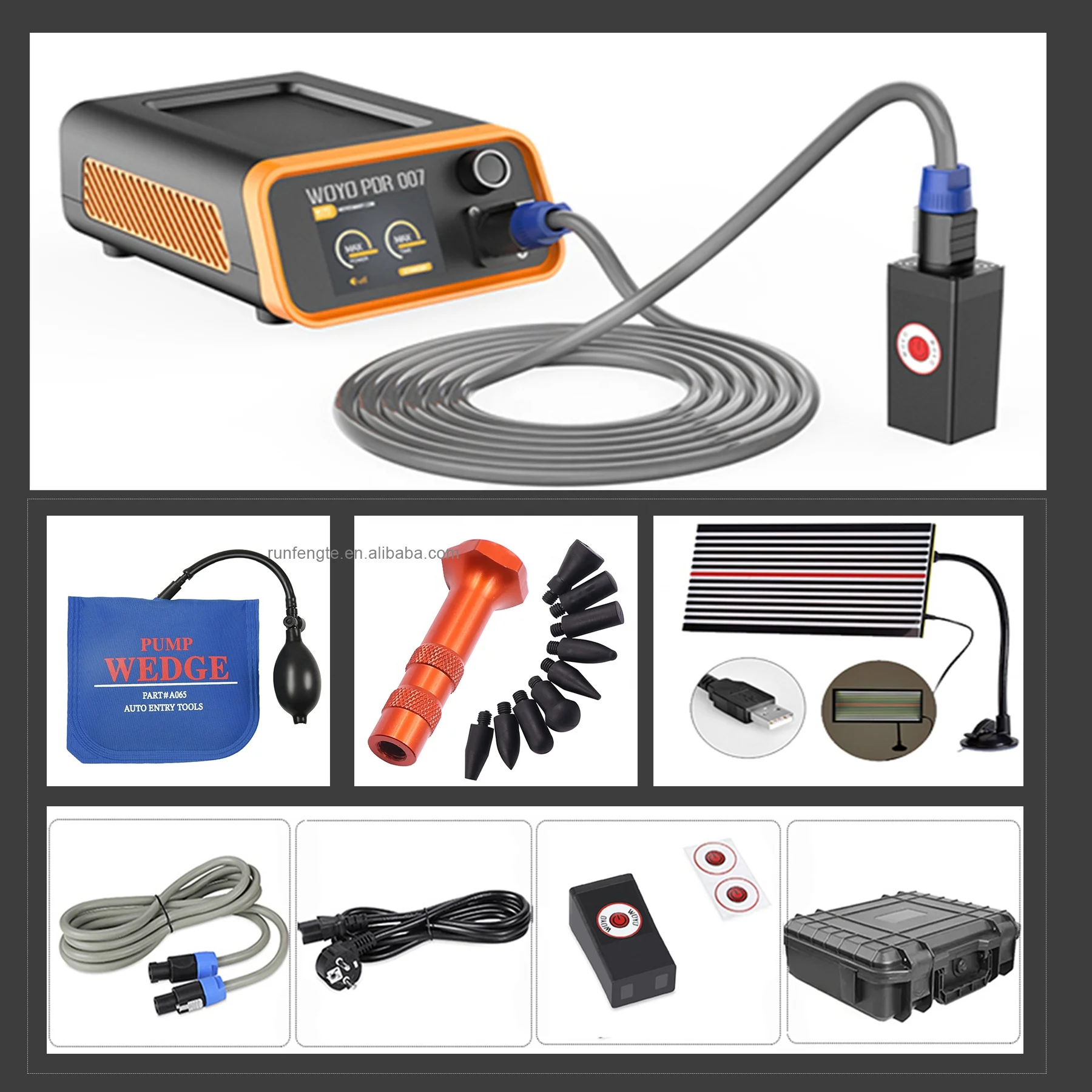 WOYO PDR007 Car Dent Repair Tool Auto Body Paintless Dent Puller Sheet Metal Repair Kits Set For Steel / Iron Body