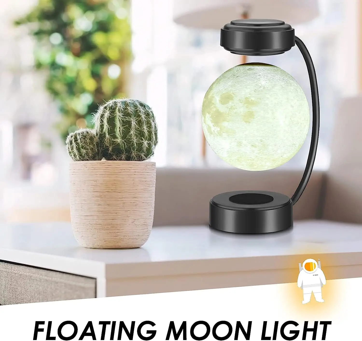 Lampe De Chevet Levitating Moon Lamp Floating Lights Spinning In Air Desk Luna Light Magnetic 3d Printed Led Lunar Lamp Black