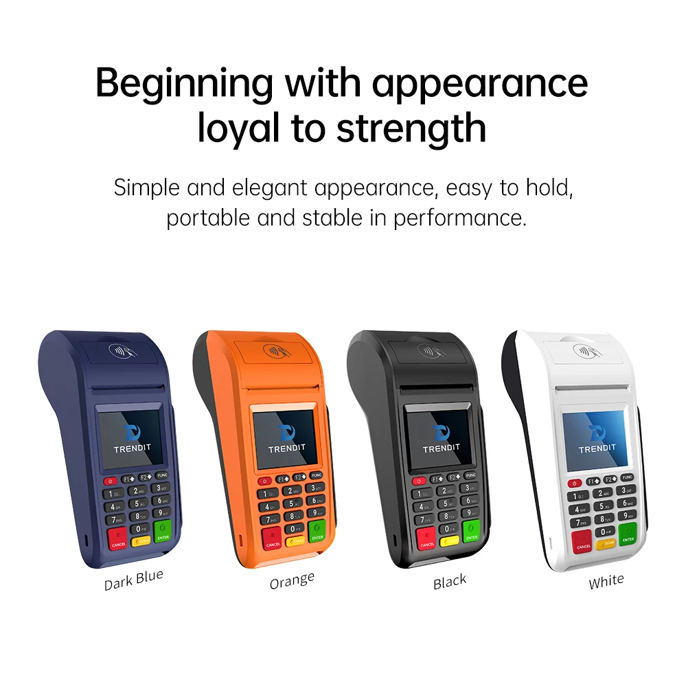 Дешевый портативный POS NFC терминал GPRS/3G/Ethernet термопринтер