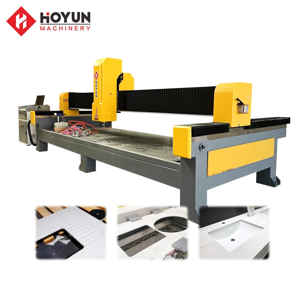 HONGYI stone countertop processing center CNC Sink hole Cutout cutting Machine for quartz marble granite cutting polishing