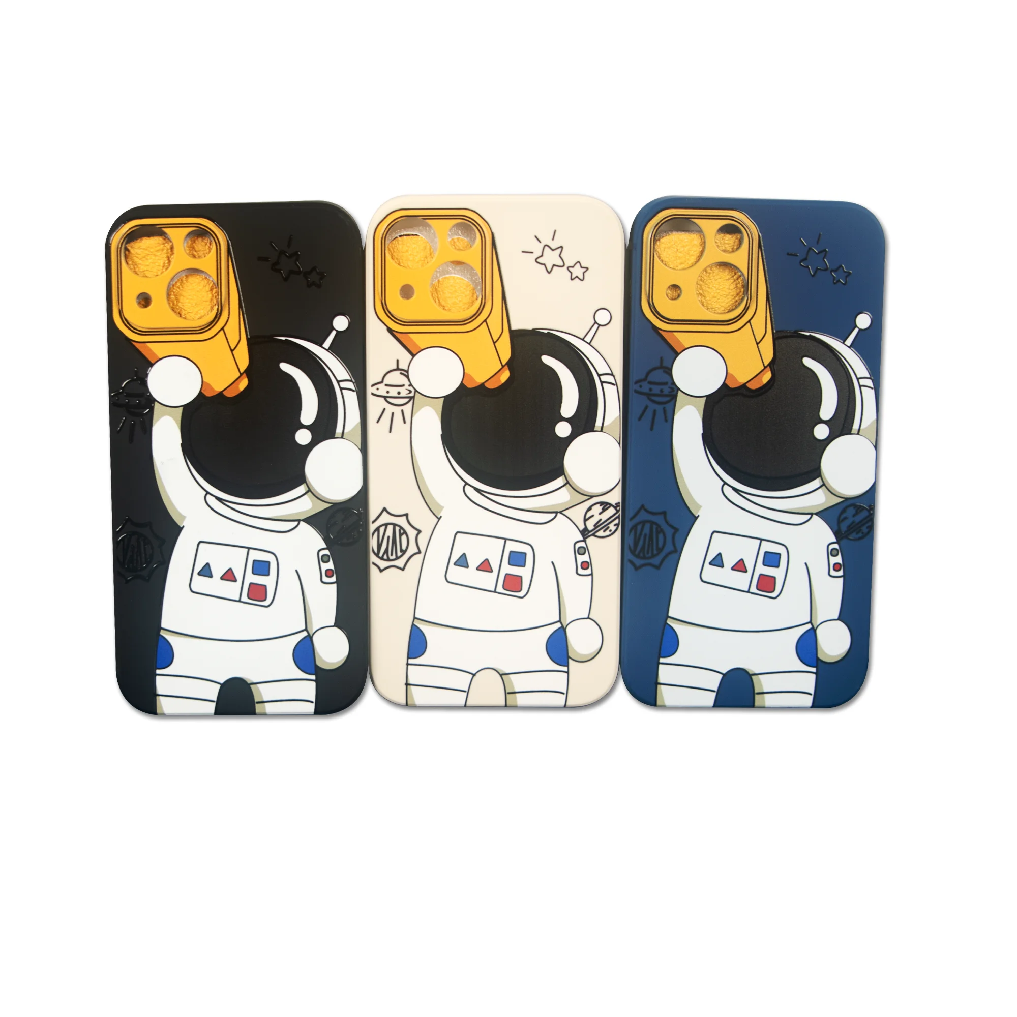 Factory Custom Fashion Designer Cute Astronauts Cartoon Print Anime Phone Case Back Cover For 15 14 13 12 Pro Mobile Case