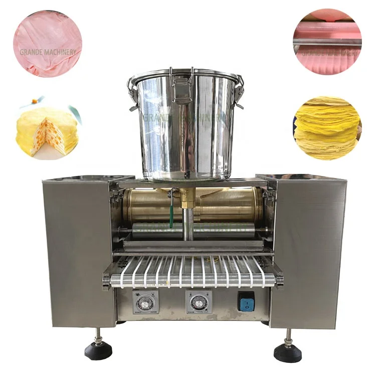 Mille Egg Skin Crepe Cake Machine Pancake Roast Duck Spring Roll Maker Machine Peking Duck Pan Cake Making Machine