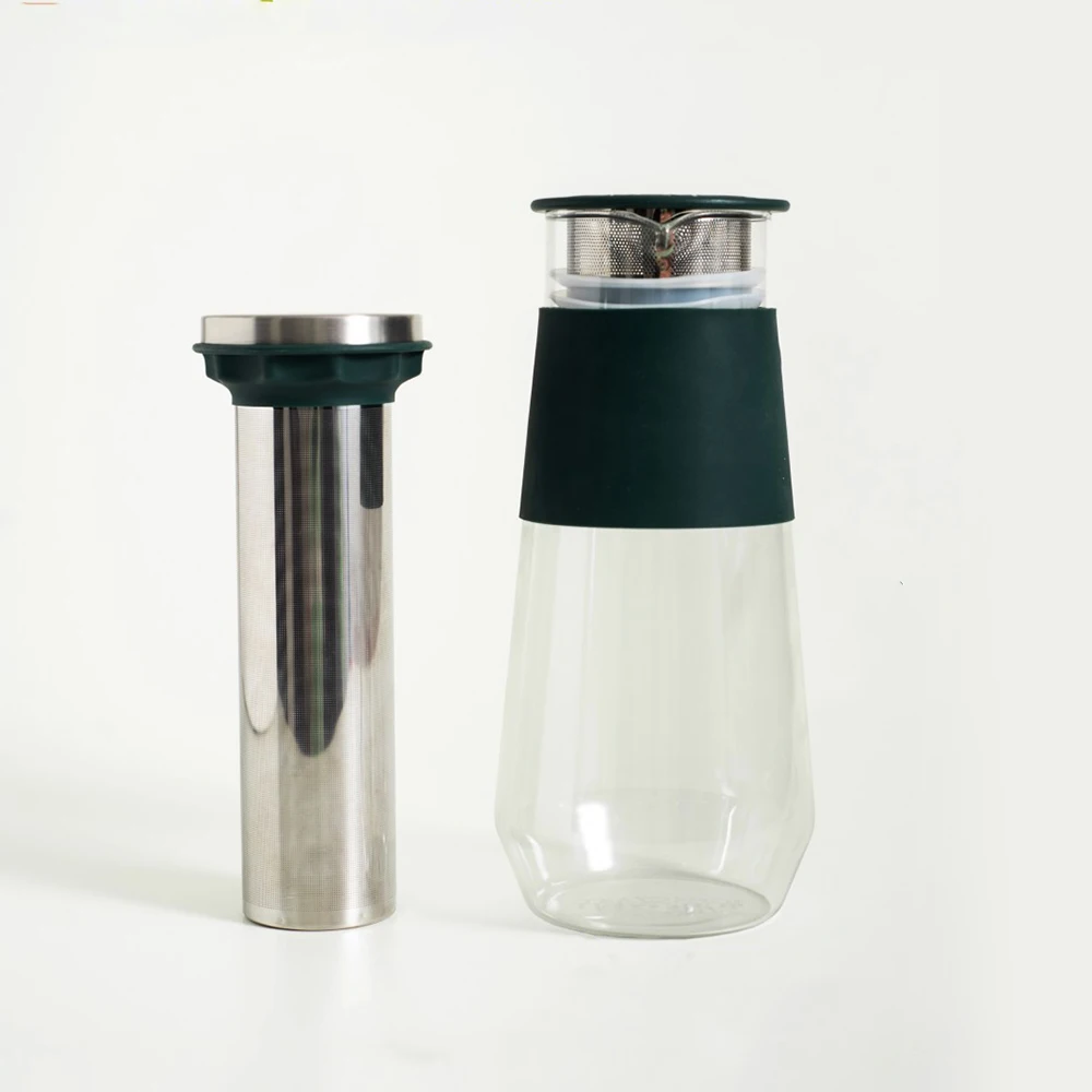 Easy To Clean Reusable Stainless Steel Mesh Filter Pitcher Jar Airtight Ice Tea Brewer Cold Brew Coffee Maker