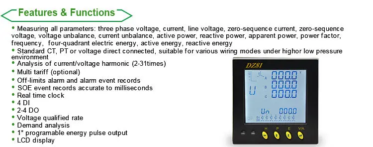 Digital Panel Data Logger Multi-function Power Measurement Meter