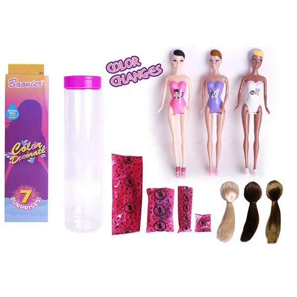 DIY Dolls color changes toys in different scenes Free creation Coloring Magnetic Box girl