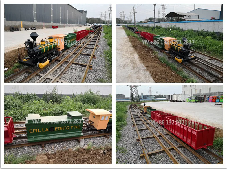 Factory Direct Sale  large railway ride in an amusement park amusement track train