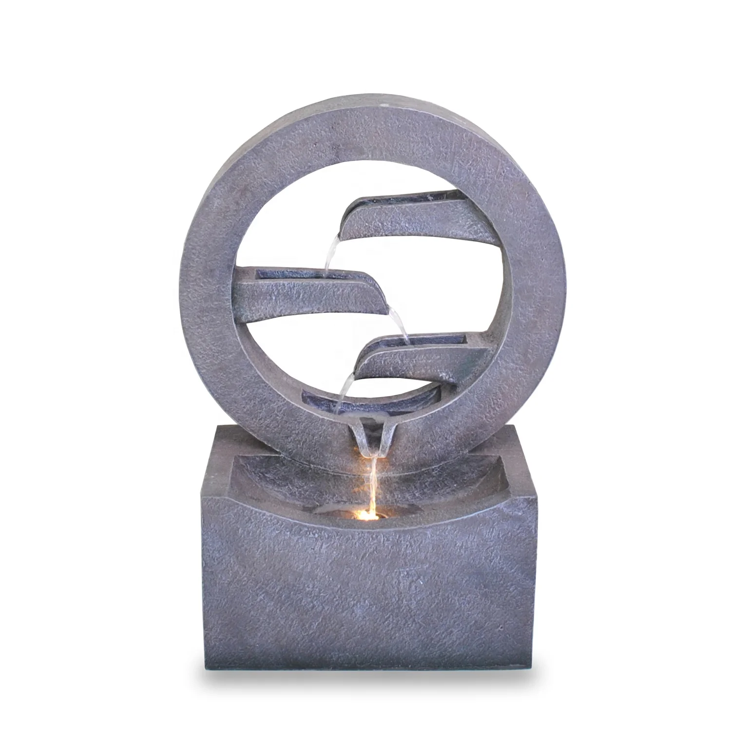 home  garden decoration water fall with light modern fountain