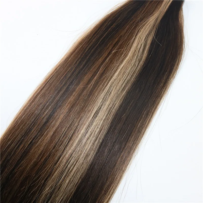 Ready To Ship Highlight #2/5/27 Blended Hair Double Sided 100 Human Remy European Hair Tape in Hair Extensions