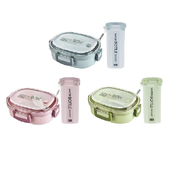 wholesale kids China supplier Promotional plastic lunch box with water bottle for school use Children Bulk Lunch Boxes