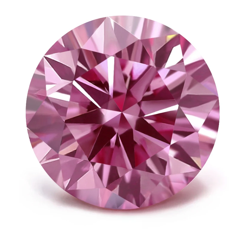 Good Quality DEF VVS Round Shape GRA Certificate Round Cut Pink Moissanite Stones