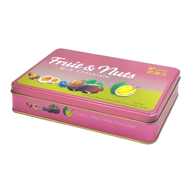 custom print CMYK rectangular card tin box , food metal tin box , cooperative price storage tin box