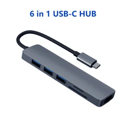 6 в 1 4K гипердрайв USB-C док-станция для usb-концентратора типа C для Macbook Pro