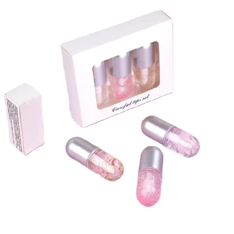 New trending factory direct sales Transparent moisturizing scrub to remove dead skin and maintain lip oil and lip honey set box