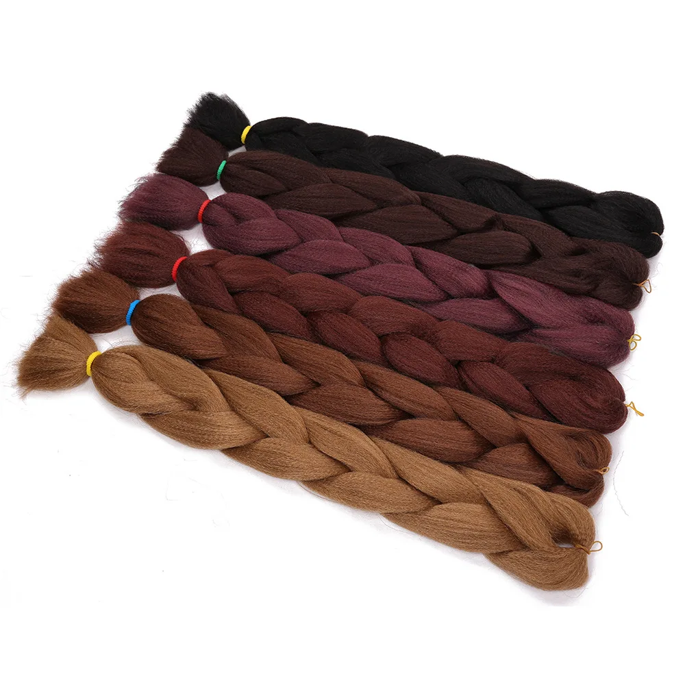 Hot Sale High Quality 82inch 165g Synthetic Hair Extensions Jumbo Braiding Hair in Soft Material Yaki Style for Braids