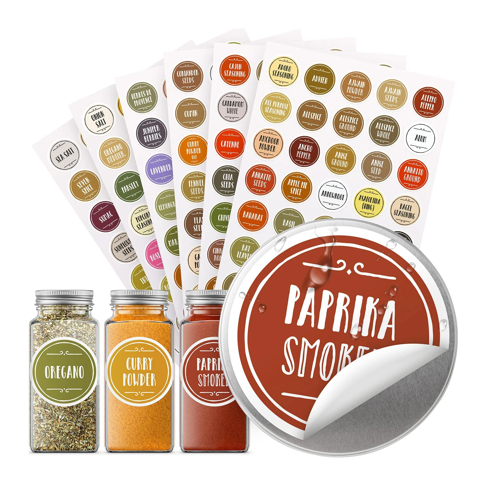 Custom preprinted kitchen pantry labels for food containers ,kitchen pantry label set sticker spice rack organizer with label
