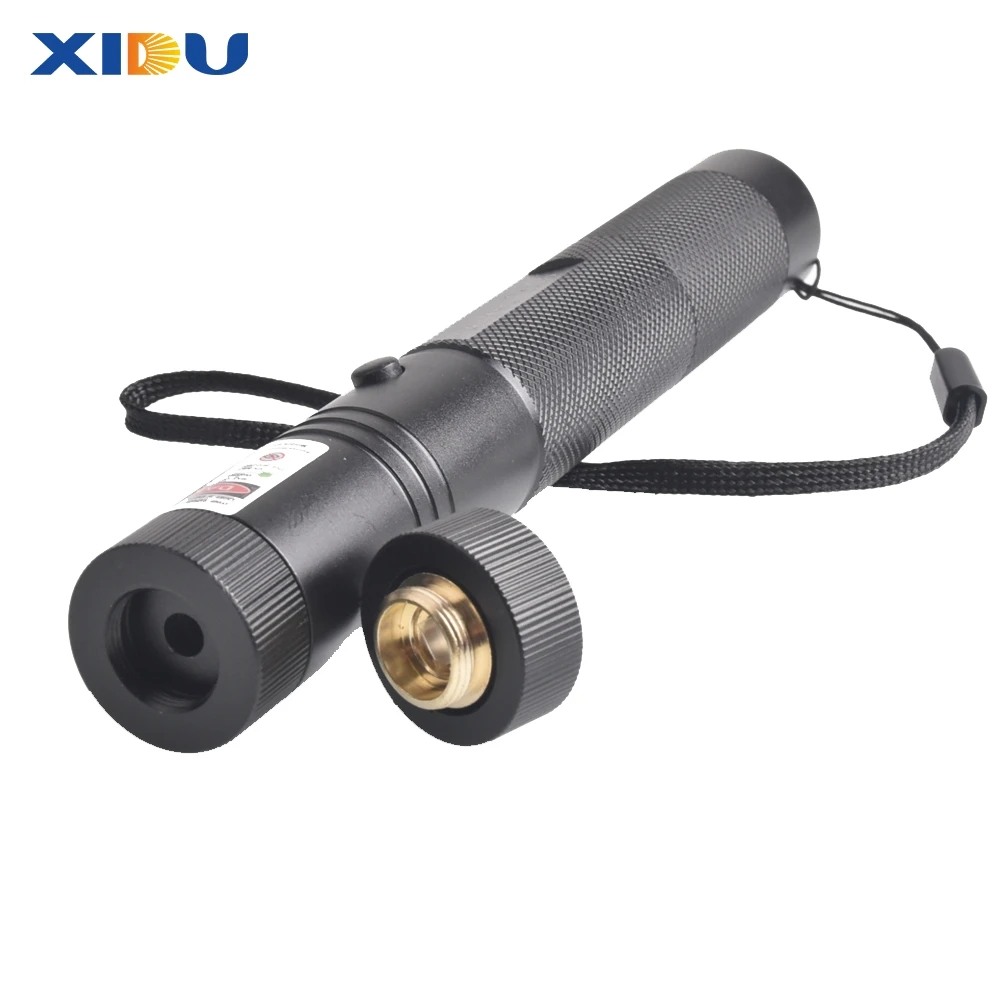 XIDU Мощный 10000 м 532nm зеленый лазерный прицел красная лазерная указка Мощный регулируемый фокус лазер с лазерная ручка голова горящий матч