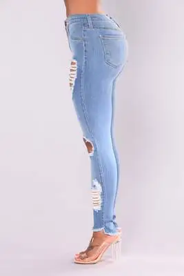 Международная торговля Экспорт женские узкие и тонкие джинсы в европейском и американском стиле модные джинсы с дырками