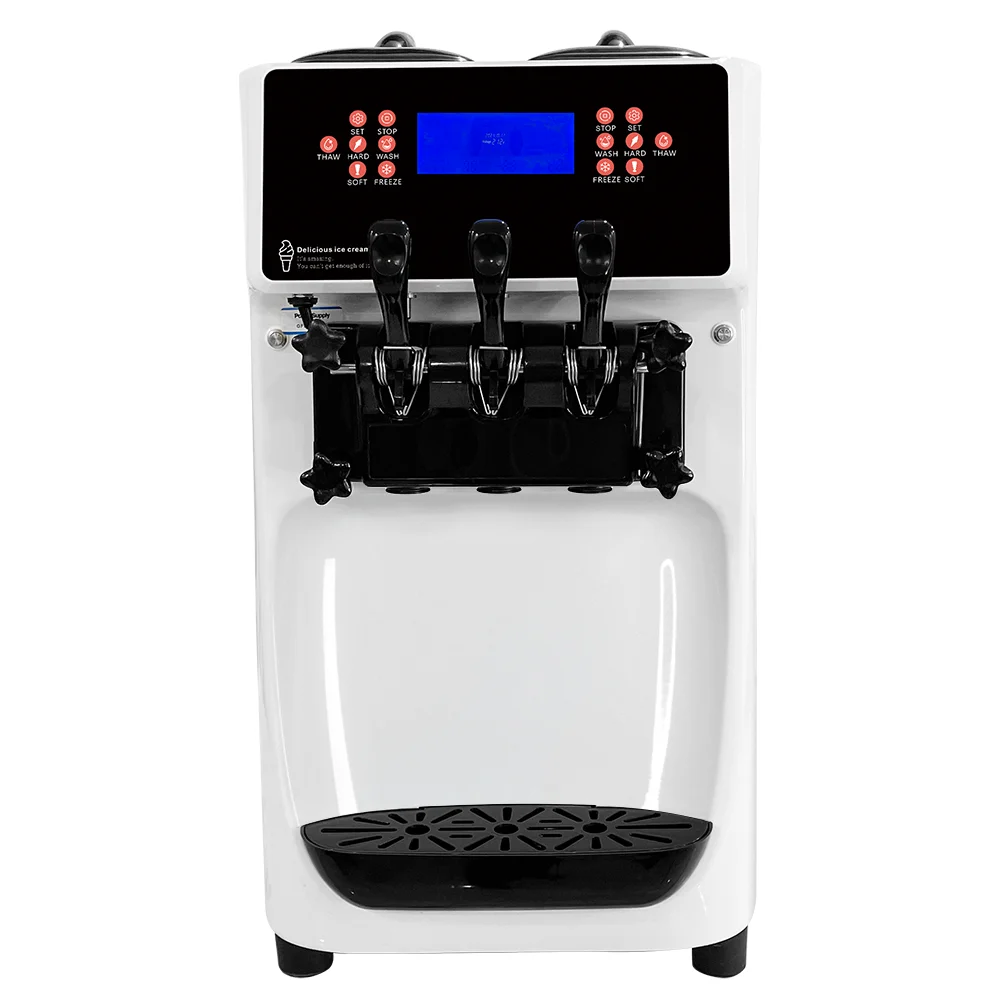2022 Goshen Newest Popular Design Double System Italian Commercial Mini Table Top Soft Serve Ice Cream Maker Making