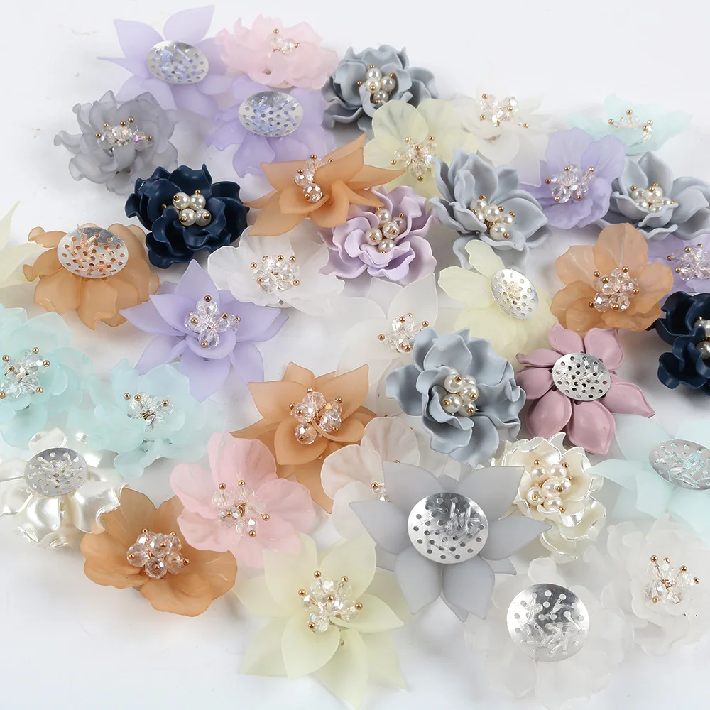 New Fashion Transparent Big White Flower For Women Jewelry Elegant Gift  Bijoux For clothing  hats bags shoes