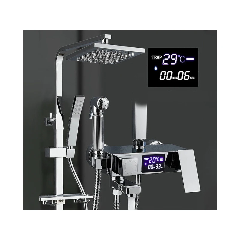 Antique Modern Golden Rainfall Piano Shower Set Contemporary Thermostatic Faucets for Bath Polished Rain-Spray Bathtub