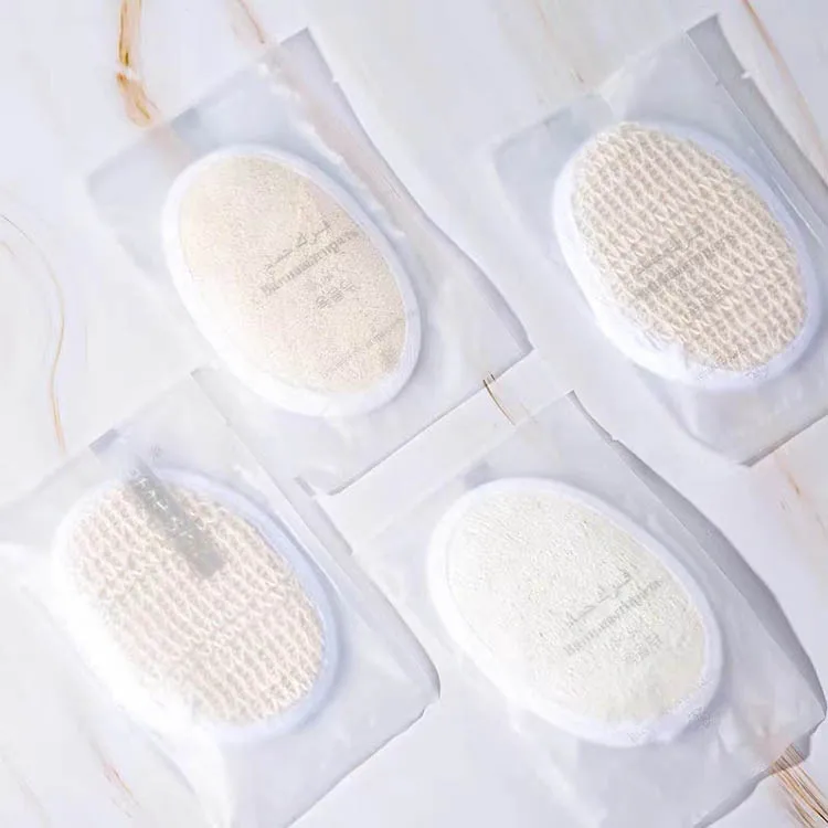 Factory sale high quality recycled bath shower body rub double side bath brush for hotel