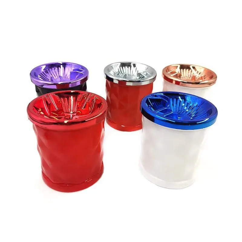 New Plastic Creative Ashtray Electroplating Color Lid Butt Ashtray