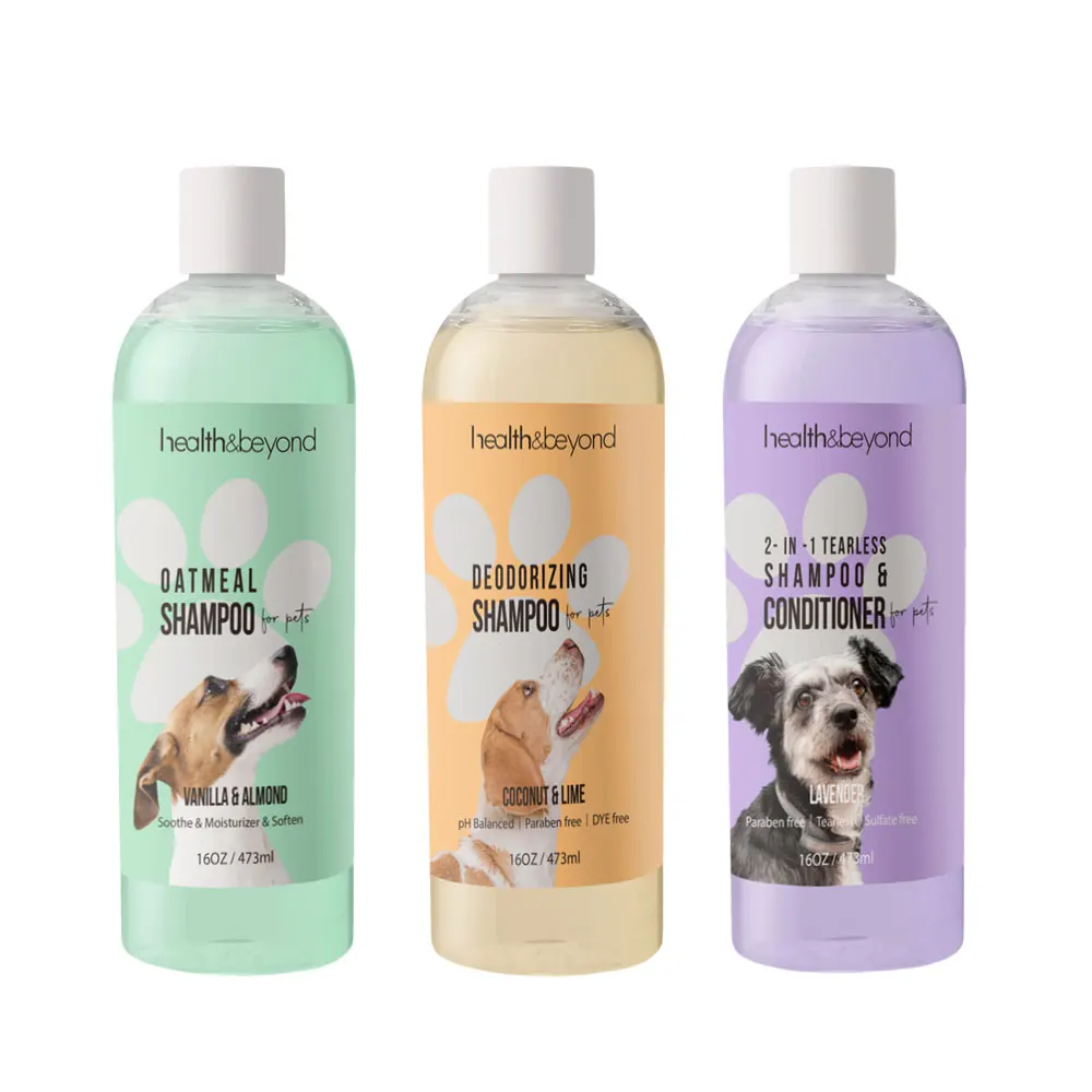 Private label organic Pet Natural Oatmeal Shampoo for dogs and Cats Soap Free With Oils And