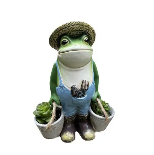 Resin hat bucket small frog decoration garden succulent small bonsai handicrafts home balcony decoration