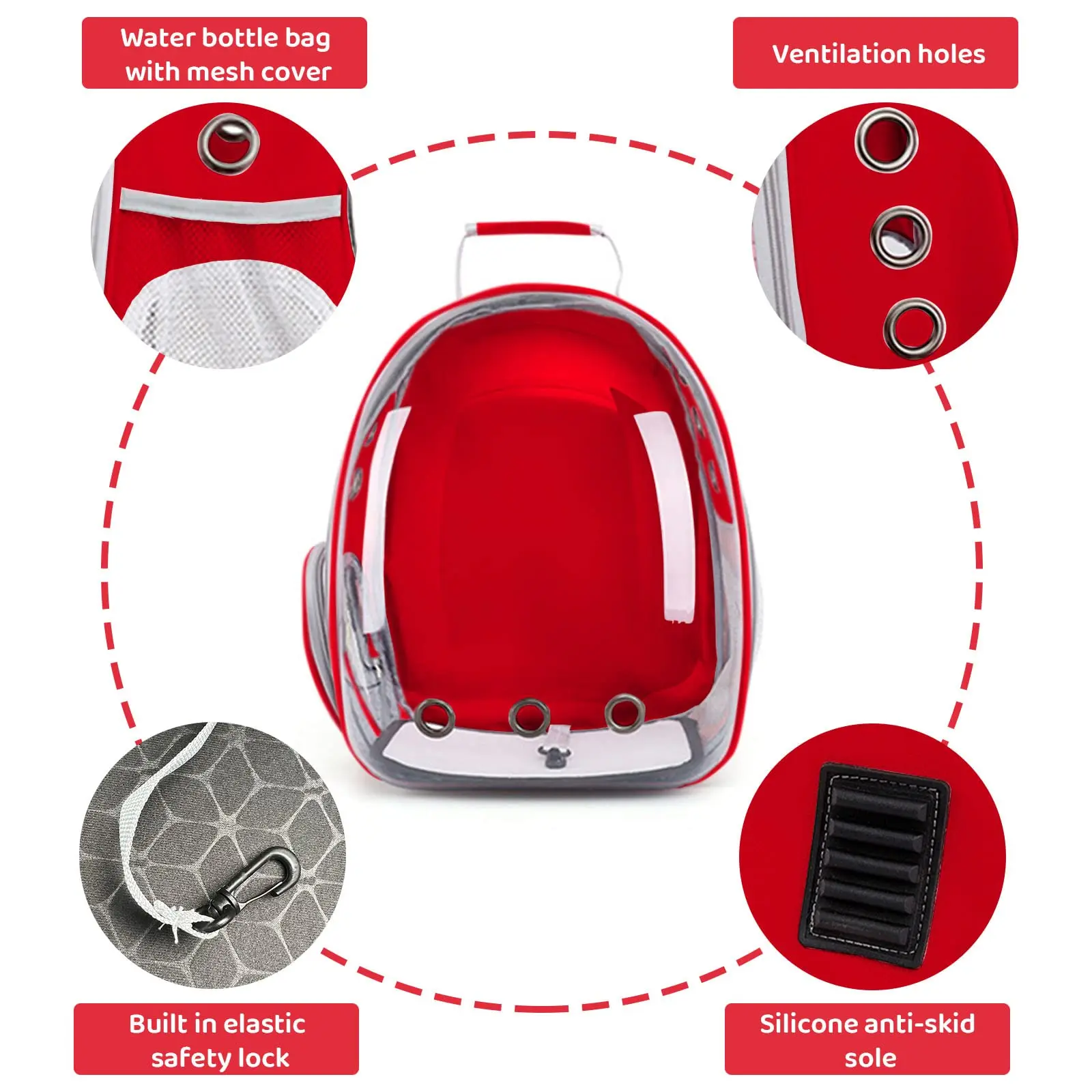 Breathable Large Capacity Pet Backpack Transparent Capsule Backpack Travel Portable Space Capsule Double Shoulder backpack