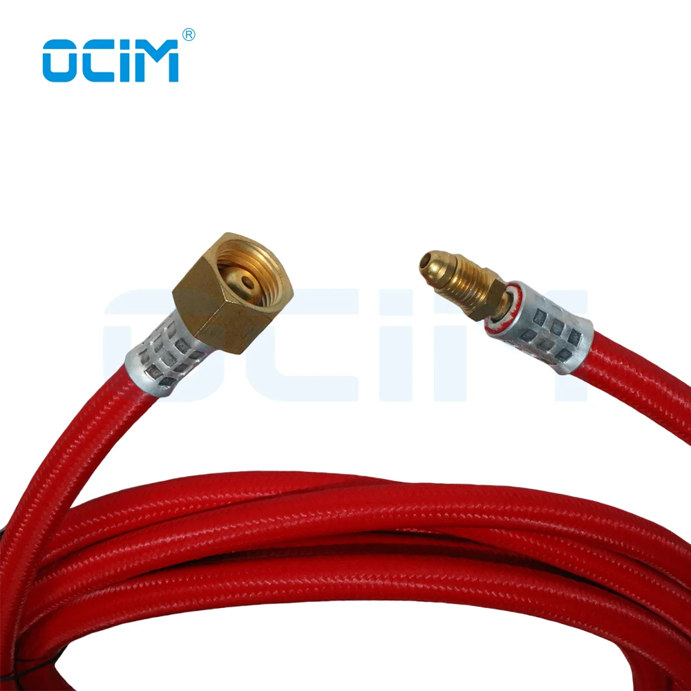 Tig Welding Cable Red Soft Hose 4M Front Connector 3/8-24 Tail Joint M16*1.5 For WP9 WP17 Torch Head