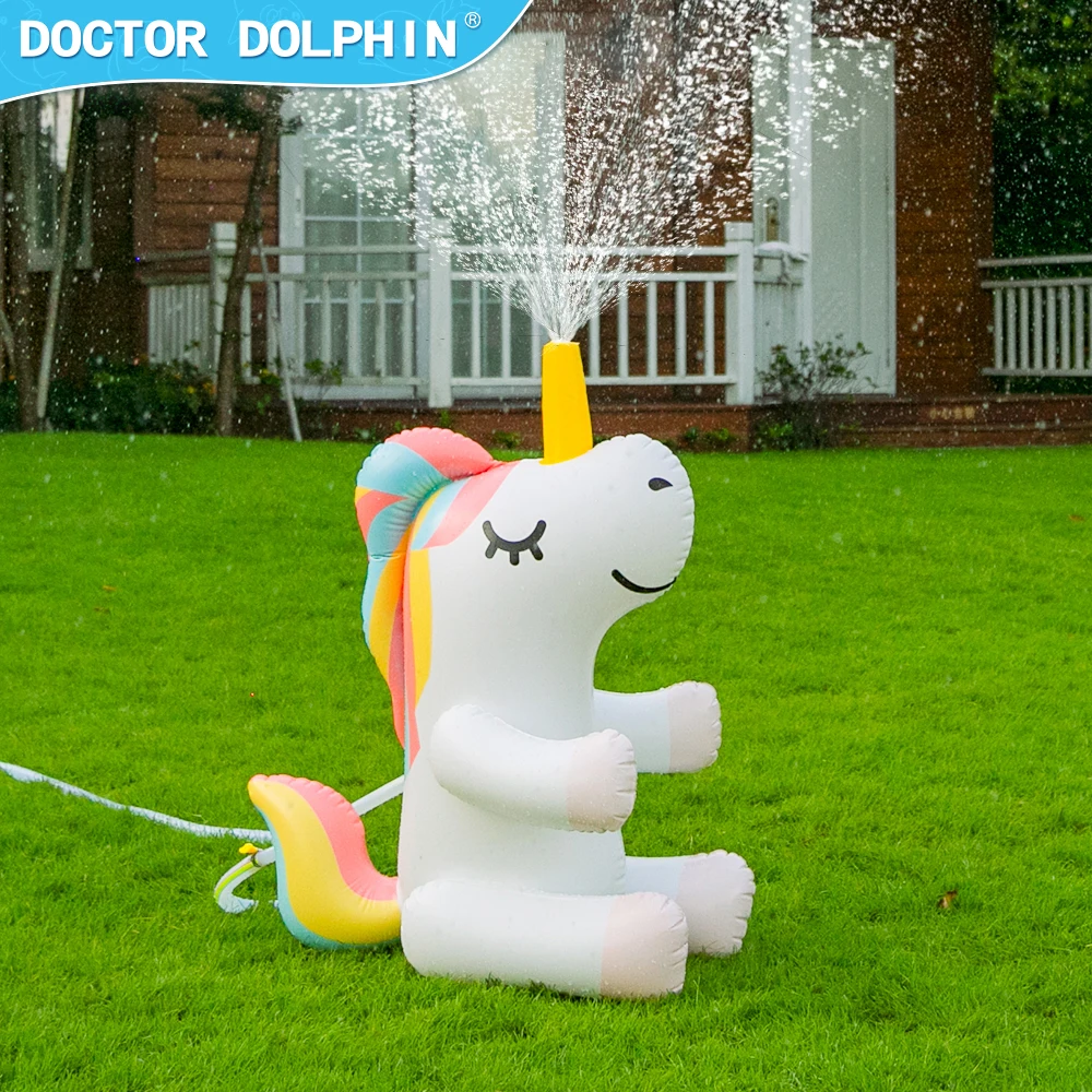 Manufacturer PVC product animal small unicorn spray toy commercial water play toy inflatable sprinkler